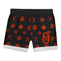 Infant  Black Baltimore Orioles On Deck 2-Piece Diaper Cover Set