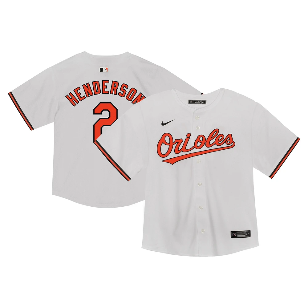 Maillot de match Nike Gunnar Henderson blanc des Orioles Baltimore pour bébé