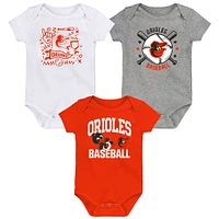 Infant  Orange Baltimore Orioles Batter Up 3-Pack Bodysuit Set