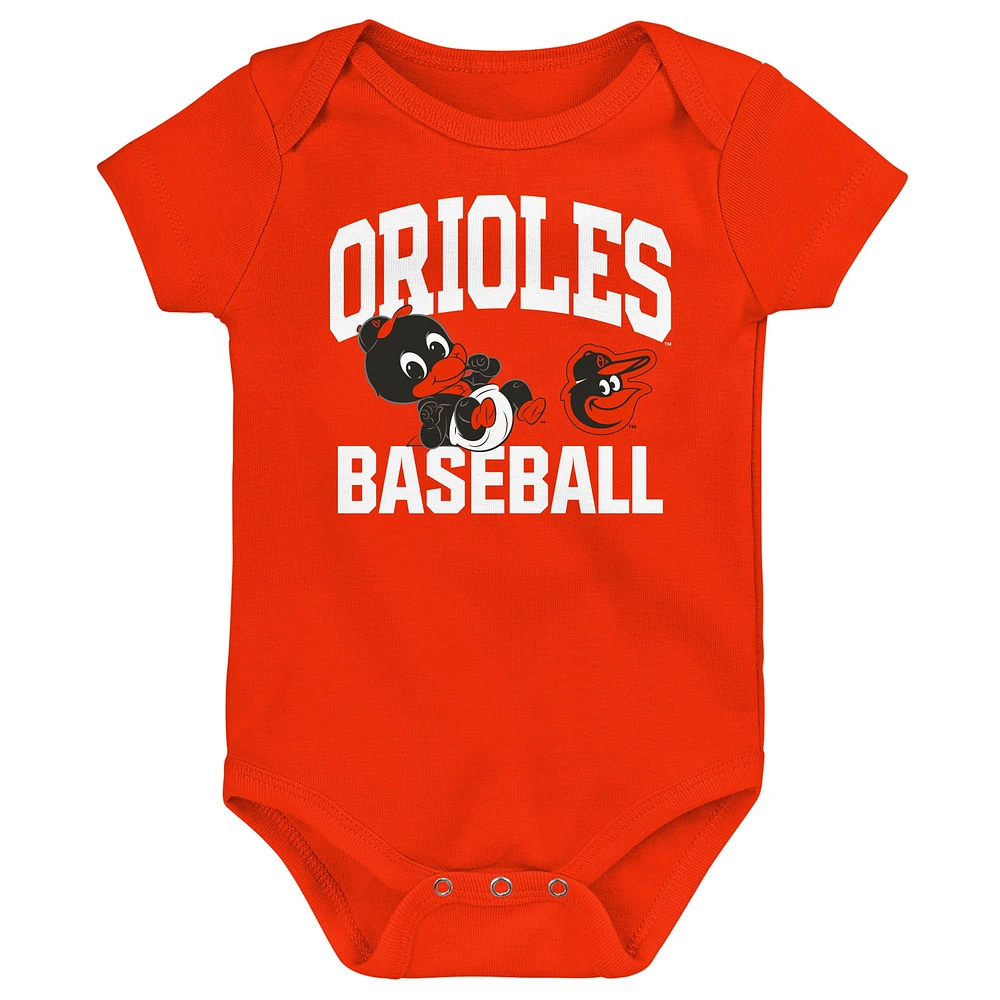 Infant  Orange Baltimore Orioles Batter Up 3-Pack Bodysuit Set