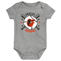 Infant  Orange Baltimore Orioles Batter Up 3-Pack Bodysuit Set