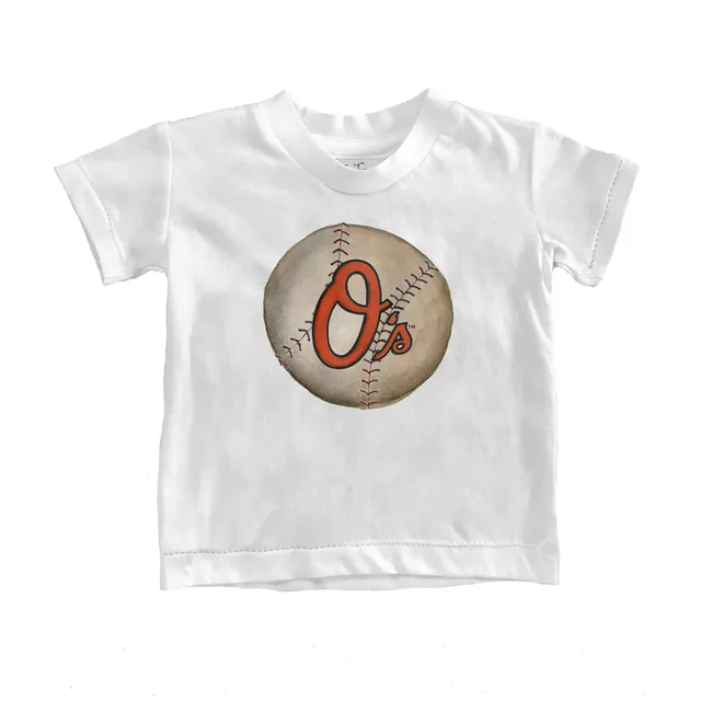 Youth Tiny Turnip White Baltimore Orioles Baseball Tear T-Shirt Size: Small