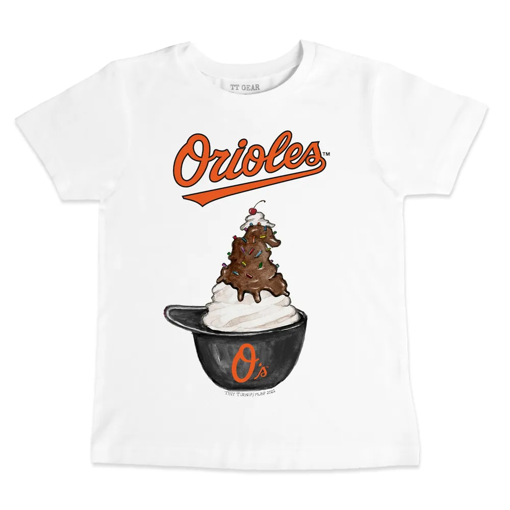 Lids Baltimore Orioles Tiny Turnip Women's Sundae Helmet T-Shirt - White