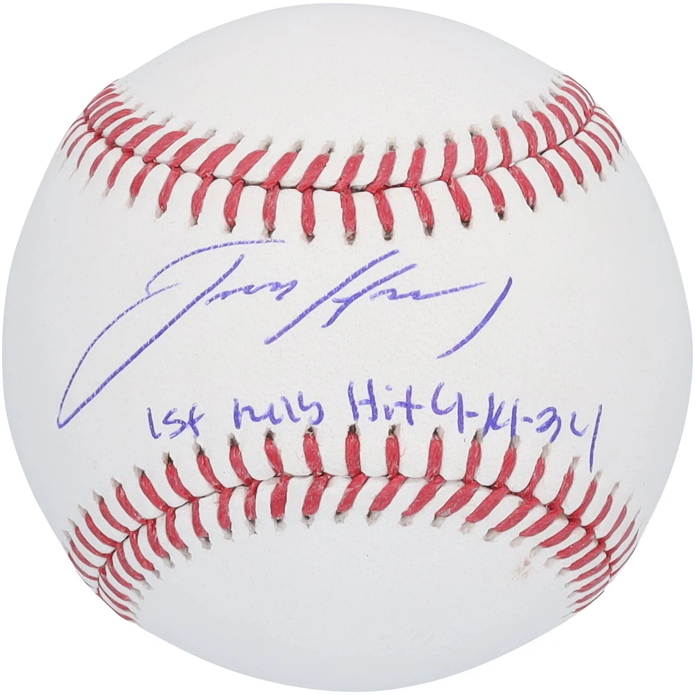 Baseball autographié par Jackson Holliday Baltimore Orioles avec l'inscription « 1st MLB Hit 4-14-24 » - Édition limitée à 50 exemplaires