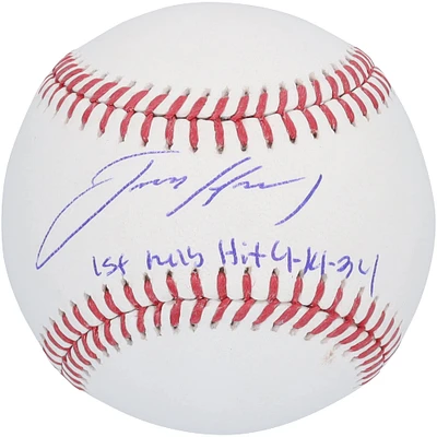 Baseball autographié par Jackson Holliday Baltimore Orioles avec l'inscription « 1st MLB Hit 4-14-24 » - Édition limitée à 50 exemplaires