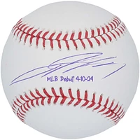 Baseball autographié par Jackson Holliday des Orioles de Baltimore avec l'inscription « MLB Debut 4-10-24 »
