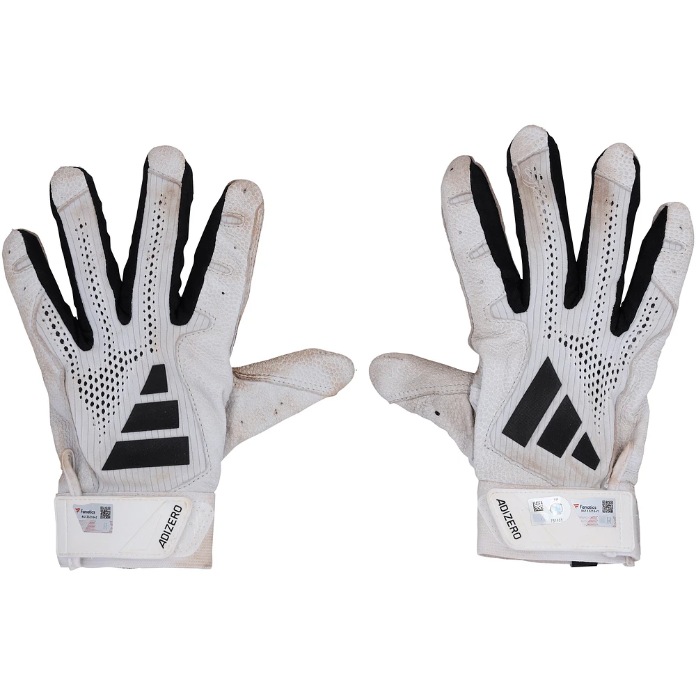 Jackson Holliday Baltimore Orioles Autographed Game-Used White/Black adidas Batting Gloves from the 2024 MLB Season