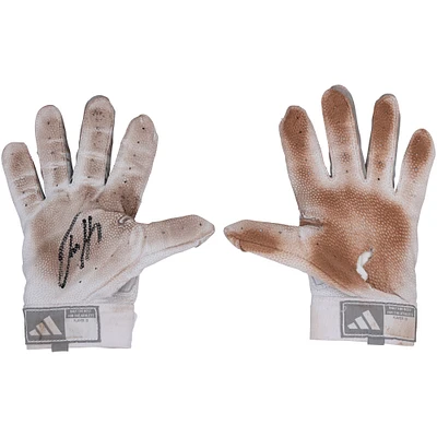 Jackson Holliday Baltimore Orioles Autographed Game-Used White/Gray adidas Batting Gloves from the 2024 MLB Season
