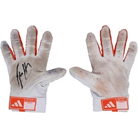 Jackson Holliday Baltimore Orioles Autographed Game-Used White/Orange adidas Batting Gloves from the 2024 MLB Season