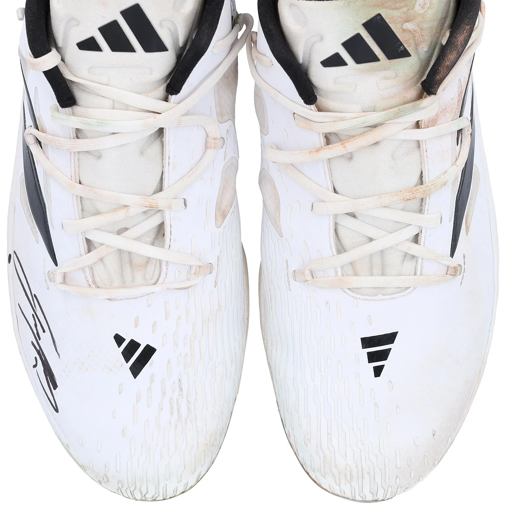 Jackson Holliday Baltimore Orioles Autographed Game-Used White adidas Cleats from 2024 MLB Spring Training