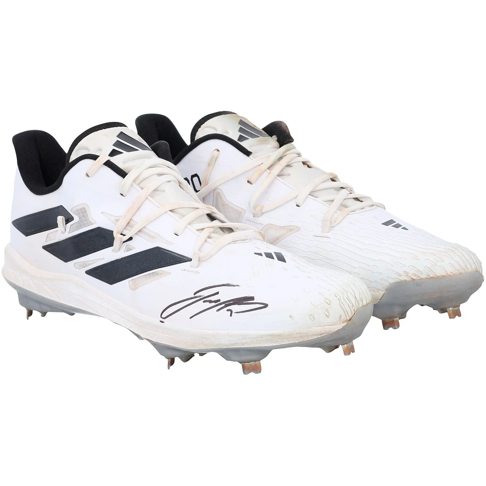 Jackson Holliday Baltimore Orioles Autographed Game-Used White adidas Cleats from 2024 MLB Spring Training