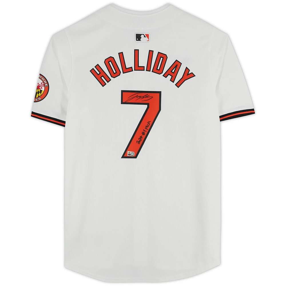 Jackson Holliday Baltimore Orioles Autographed White Nike Limited Jersey with "2022 #1 Pick" Inscription