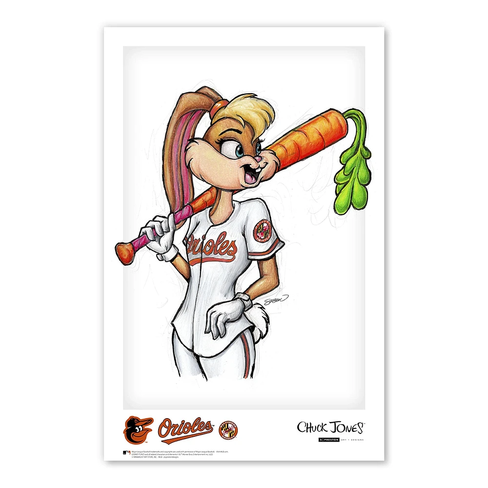 Lola Bunny Baltimore Orioles 11"x 17" Looney Tunes affiche imprimée