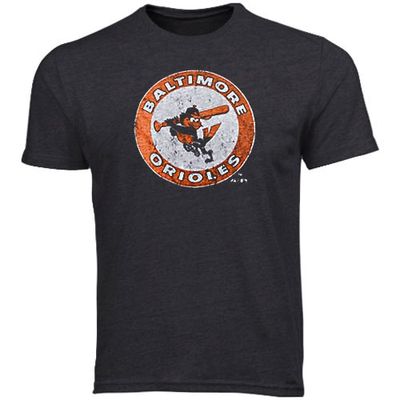 Majestic Threads Baltimore Orioles 1966-1988 Cooperstown Logo Tri-Blend T-Shirt - Black