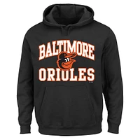 Men's '47  Black Baltimore Orioles Big & Tall Velocity Fleece Pullover Hoodie