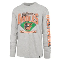 Men's '47  Gray Baltimore Orioles Big & Tall Distressed Franklin Long Sleeve T-Shirt