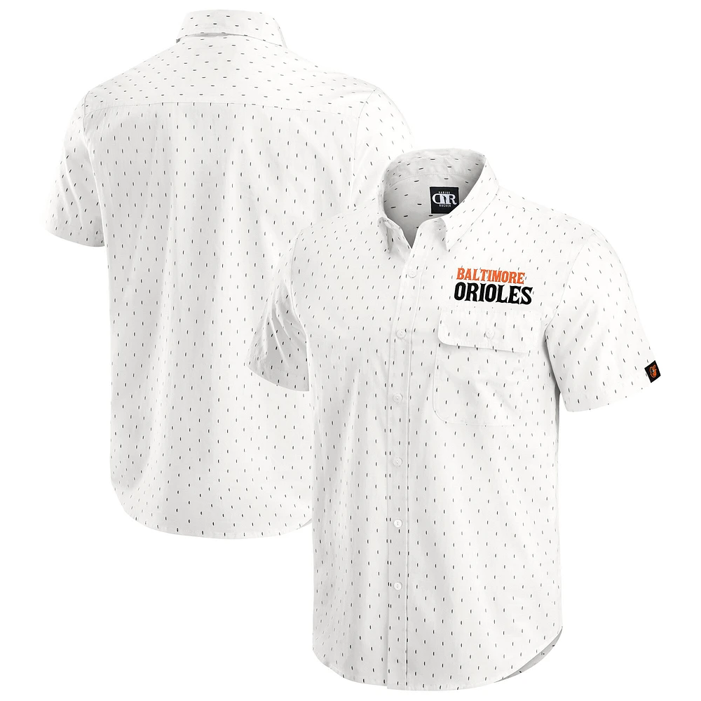 Men's Darius Rucker Collection by Fanatics  Cream Baltimore Orioles Printed Button-Down Top