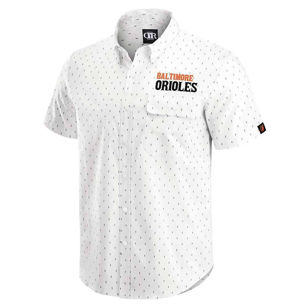 Men's Darius Rucker Collection by Fanatics  Cream Baltimore Orioles Printed Button-Down Top
