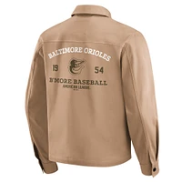 Men's Darius Rucker Collection by Fanatics  Tan Baltimore Orioles Distressed Washed Full-Zip Jacket