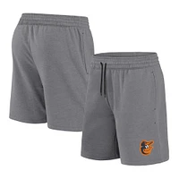 Short Fanatics gris chiné avec logo Baltimore Orioles pour homme