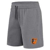 Short Fanatics gris chiné avec logo Baltimore Orioles pour homme