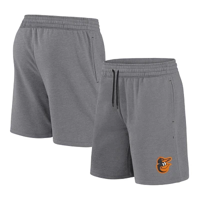 Short Fanatics gris chiné avec logo Baltimore Orioles pour homme