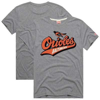 Men's Homage Gray Baltimore Orioles Hyper Local Tri-Blend T-Shirt