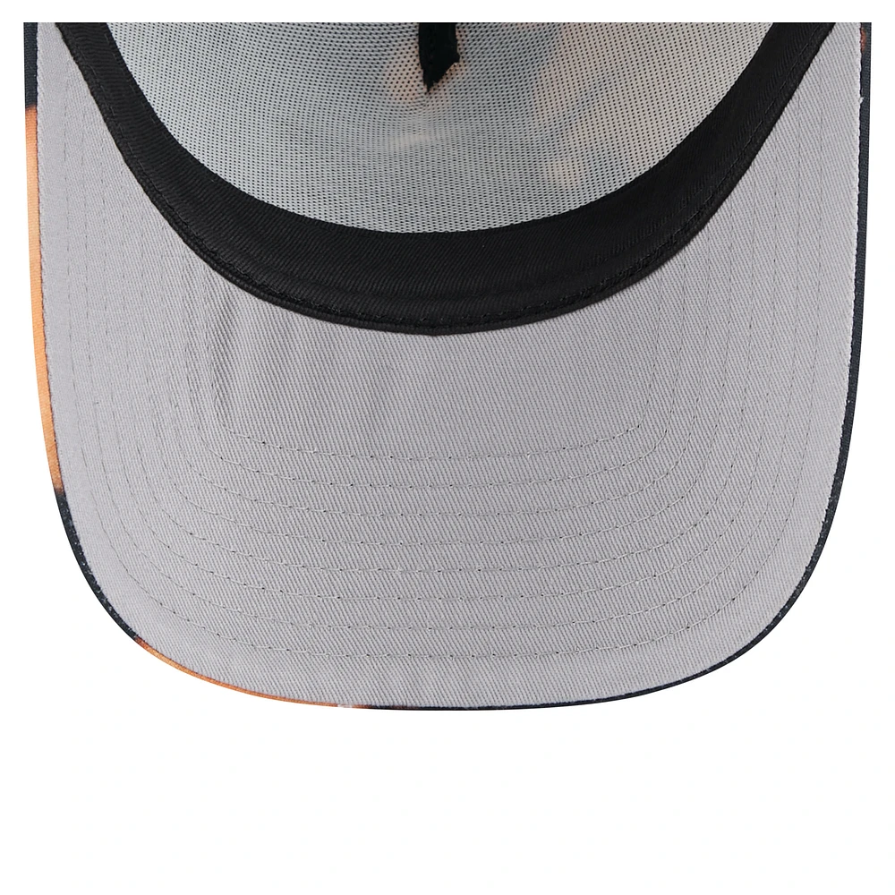 Men's New Era  Black Baltimore Orioles Bleached A-Frame 9FORTY Adjustable Hat