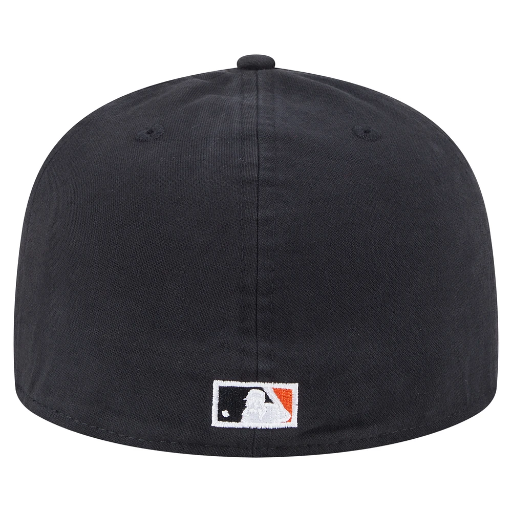 Men's New Era  Black Baltimore Orioles Championship Side Flag A-Frame 59FIFTY Fitted Hat