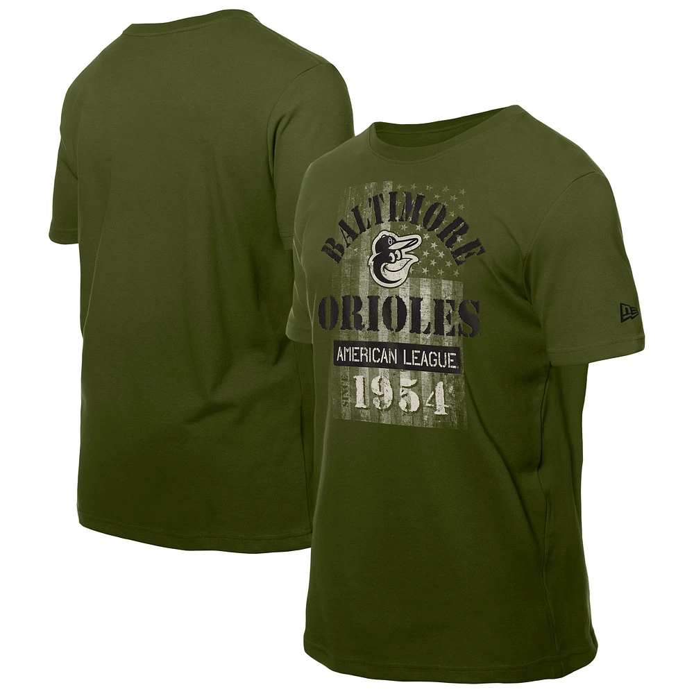 Men's New Era Green Baltimore Orioles Armed Forces T-Shirt