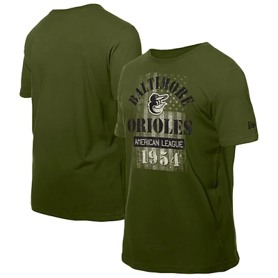 Men's New Era  Green Baltimore Orioles Armed Forces T-Shirt