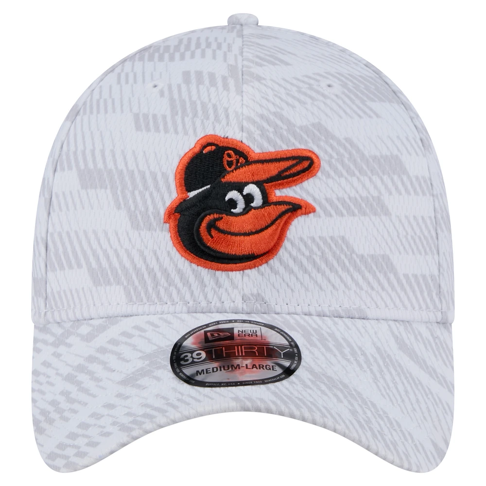 Men's New Era  White Baltimore Orioles Graded 39THIRTY Stretch Fit Hat