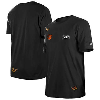 T-shirt noir Baltimore Orioles New Era x Felt pour homme