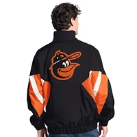 Men's Starter  Black Baltimore Orioles Cooperstown Chief Half-Zip Pullover