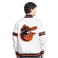 Veste universitaire blanche Starter Scout de Baltimore Orioles pour homme avec boutons-pression