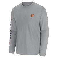 Men's Tommy Bahama  Gray Baltimore Orioles Tropic Curveball Lux Long Sleeve T-Shirt