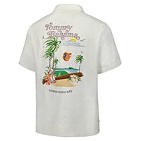 Men's Tommy Bahama  White Baltimore Orioles Grand Slam Bay Camp Button-Up Shirt