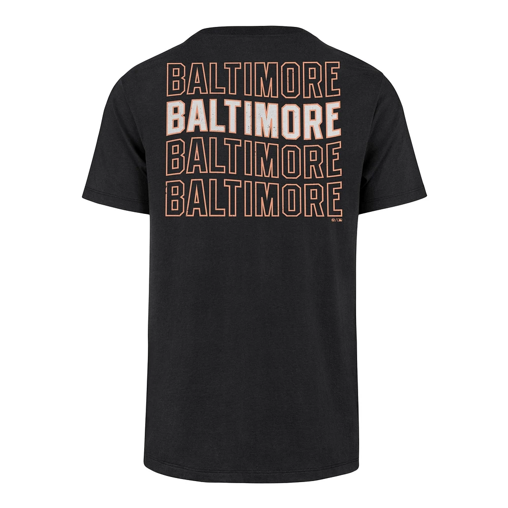 T-shirt noir '47 des Orioles de Baltimore pour hommes Hang Back Franklin