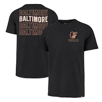 T-shirt noir '47 des Orioles de Baltimore pour hommes Hang Back Franklin