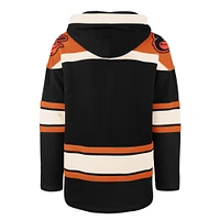 Men's '47 Black Baltimore Orioles Superior Lacer Pullover Hoodie