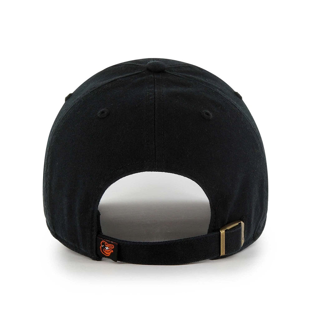 Men's '47  Black Baltimore Orioles Team Pride Clean Up Adjustable Hat