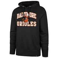 Men's '47  Black Baltimore Orioles Velocity Headline Pullover Hoodie