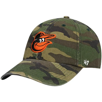 Casquette réglable '47 Camo Baltimore Orioles Team Clean Up pour homme