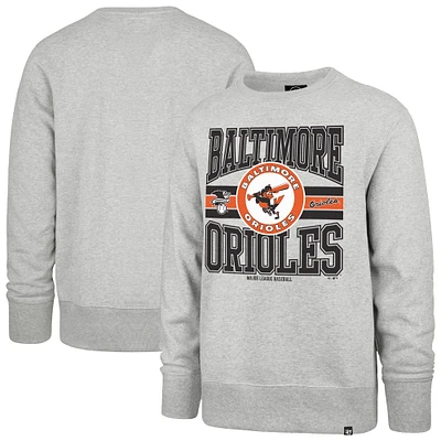 Men's '47  Gray Baltimore Orioles Letters Headline Pullover Sweatshirt
