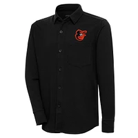 Men's Antigua  Black Baltimore Orioles Steamer Button-Up Shacket