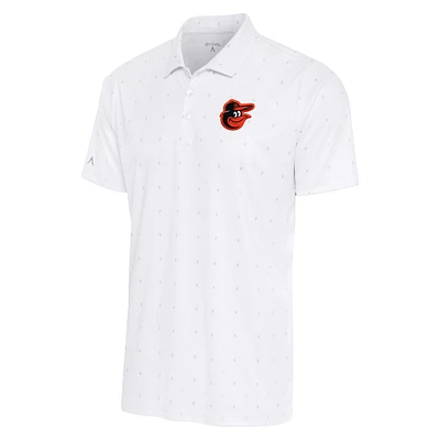 Men's Antigua White/Gray Baltimore Orioles 19th Hole Polo