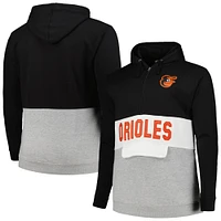 Sweat à capuche noir/gris chiné Baltimore Orioles Big & Tall pour homme