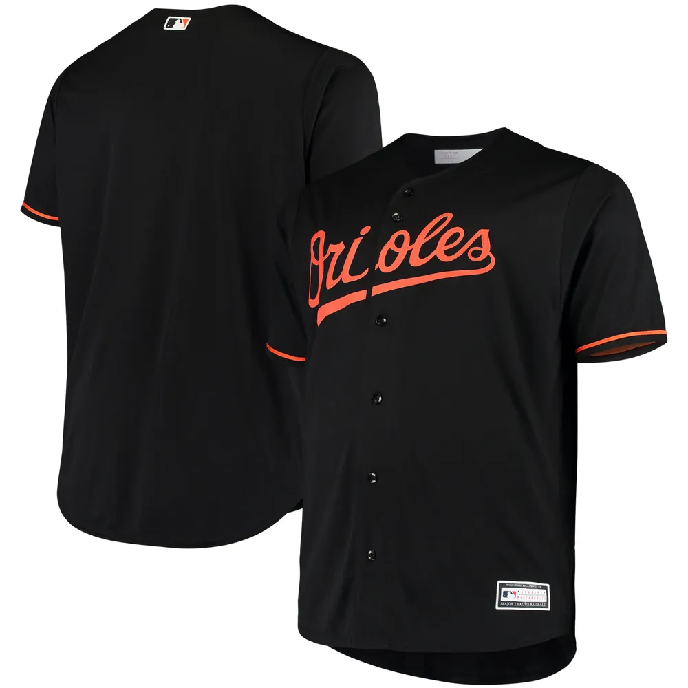 Women's Baltimore Orioles Black/White Plus Size V-Neck Jersey T-Shirt
