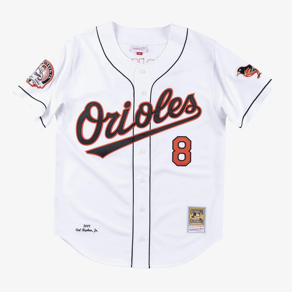 Maillot de joueur authentique pour homme Cal Ripken Jr. Baltimore Orioles Cooperstown Collection 2001 blanc