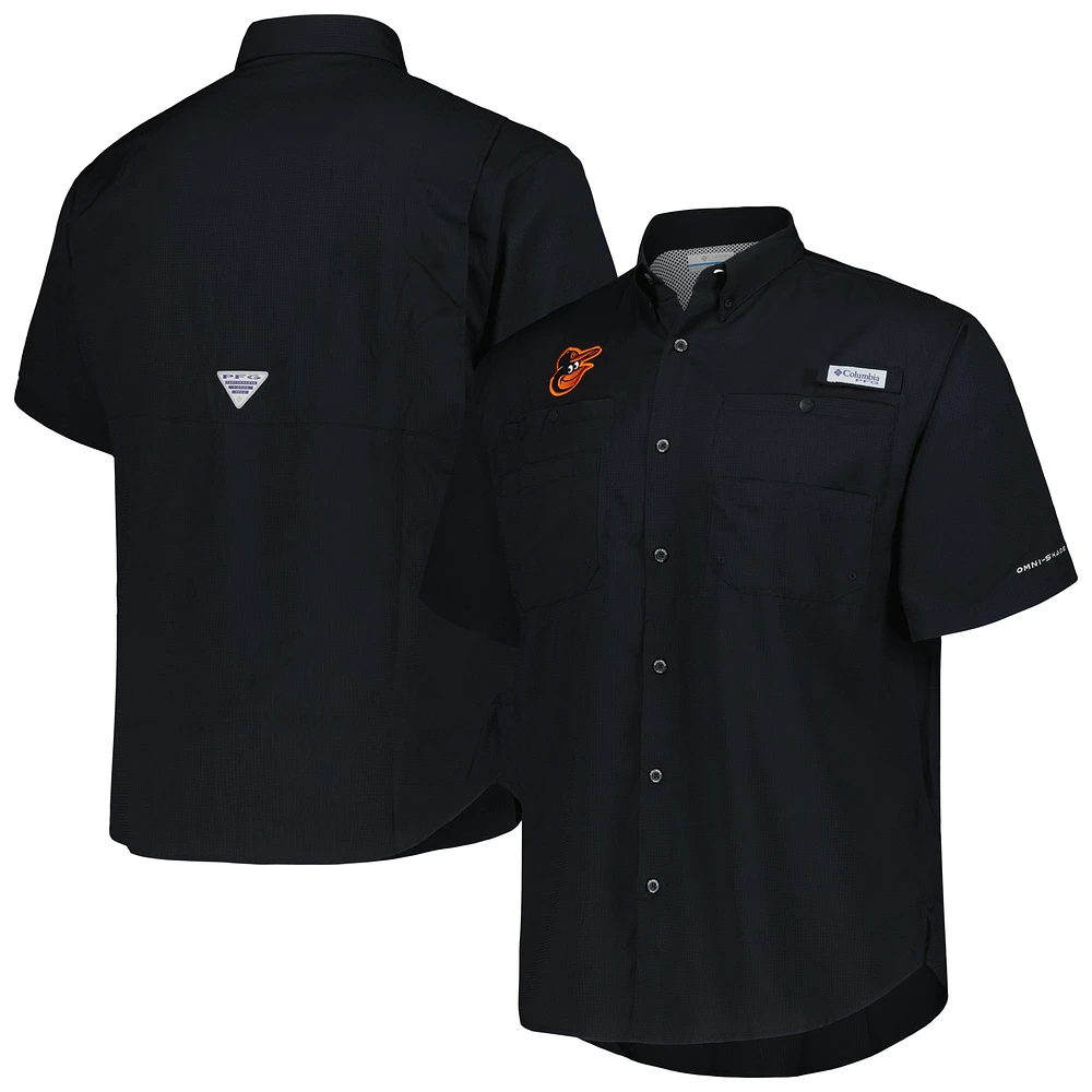 Men's Columbia Black Baltimore Orioles Tamiami Omni-Shade Button-Down Shirt